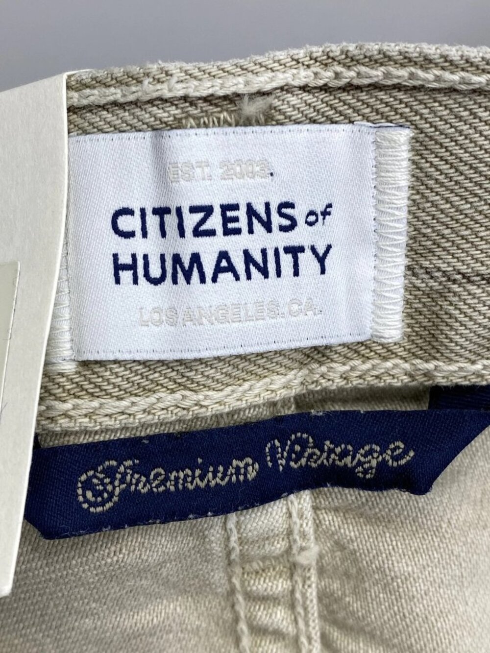 Citizens Of Humanity Womens Jean Neutral Beige Size 28 Ayla Raw Hem Crop Striped - Picture 7 of 15